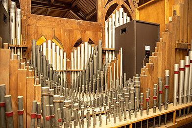 Innenleben der Ladegast-Orgel (momentan außer Betrieb)